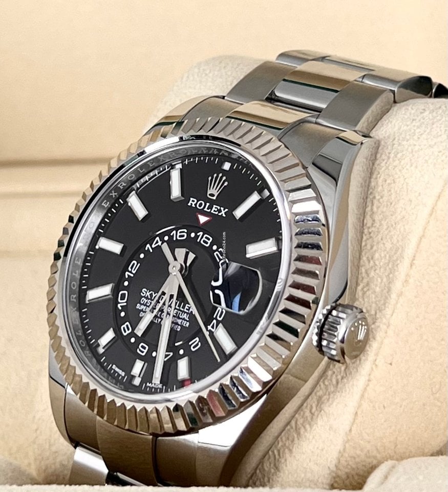 Sky-Dweller 42 mit Jahreskalender, 18K Weißgoldlünette, Komplettset