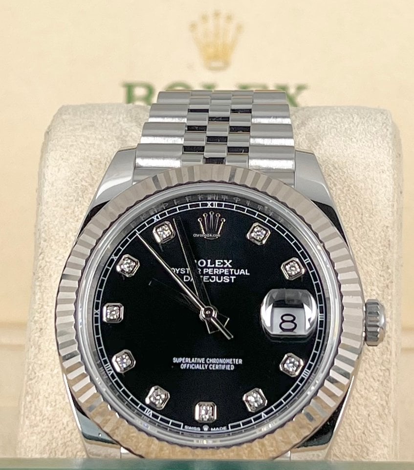 Datejust 41 schwarzes Zifferblatt mit Diamanten