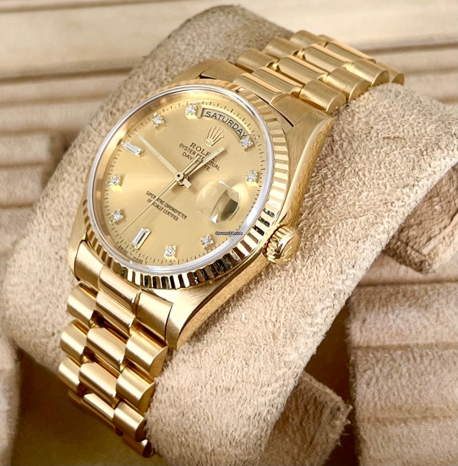Day-Date 36 Baguette Zifferblatt Champagner sehr guter Zustand 