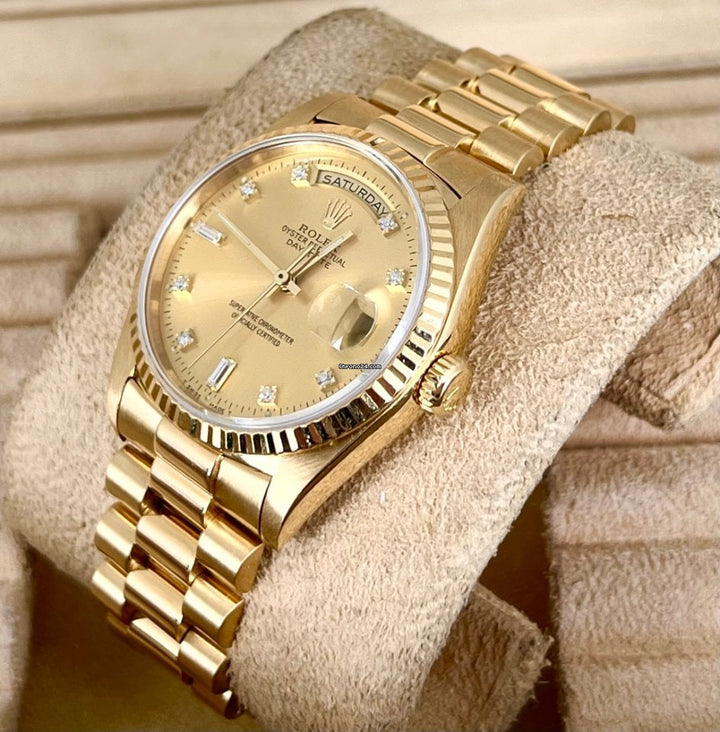 Day-Date 36 Baguette Zifferblatt Champagner sehr guter Zustand 
