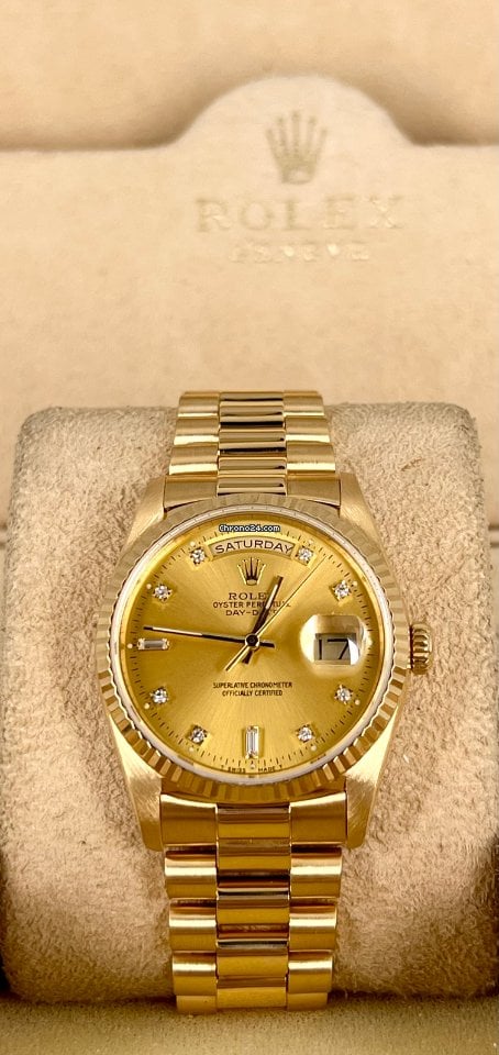 Day-Date 36 Baguette Zifferblatt Champagner sehr guter Zustand 