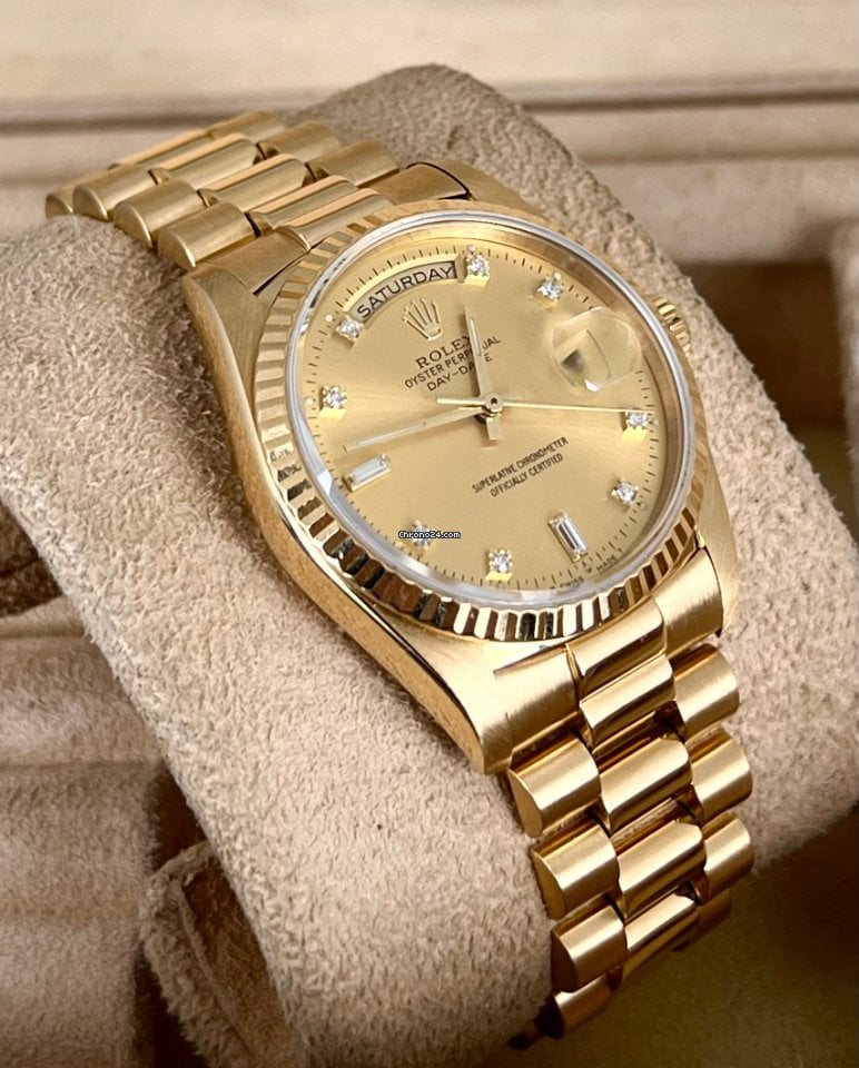 Day-Date 36 Baguette Zifferblatt Champagner sehr guter Zustand 
