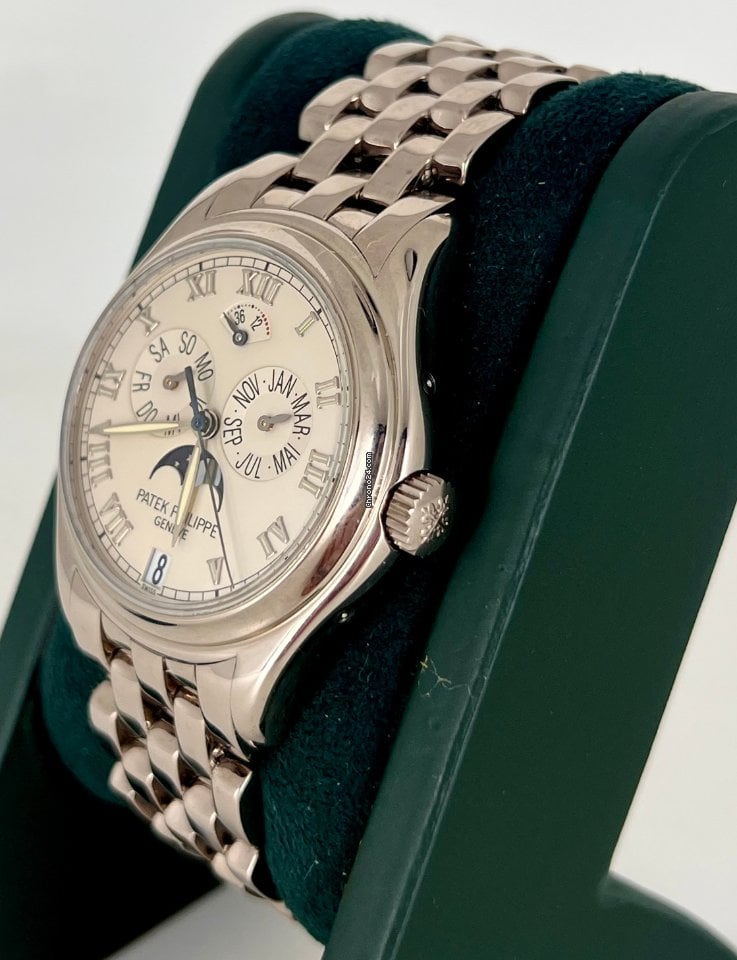 Jahreskalender Mondphase 37 mm 18K Weißgold