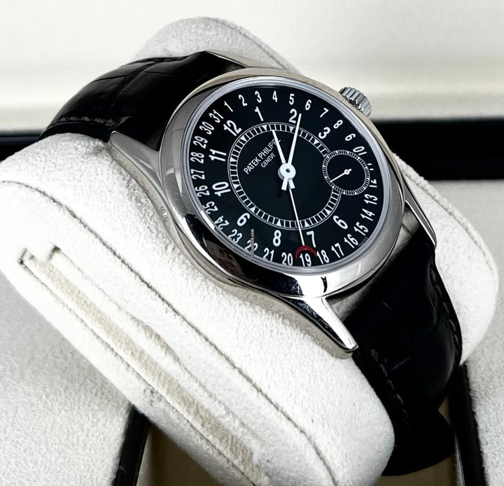 Calatrava 6000G Black Dial Geneva Seal