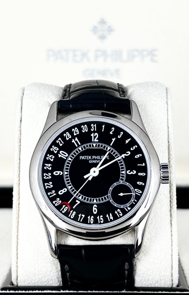 Calatrava 6000G Black Dial Geneva Seal