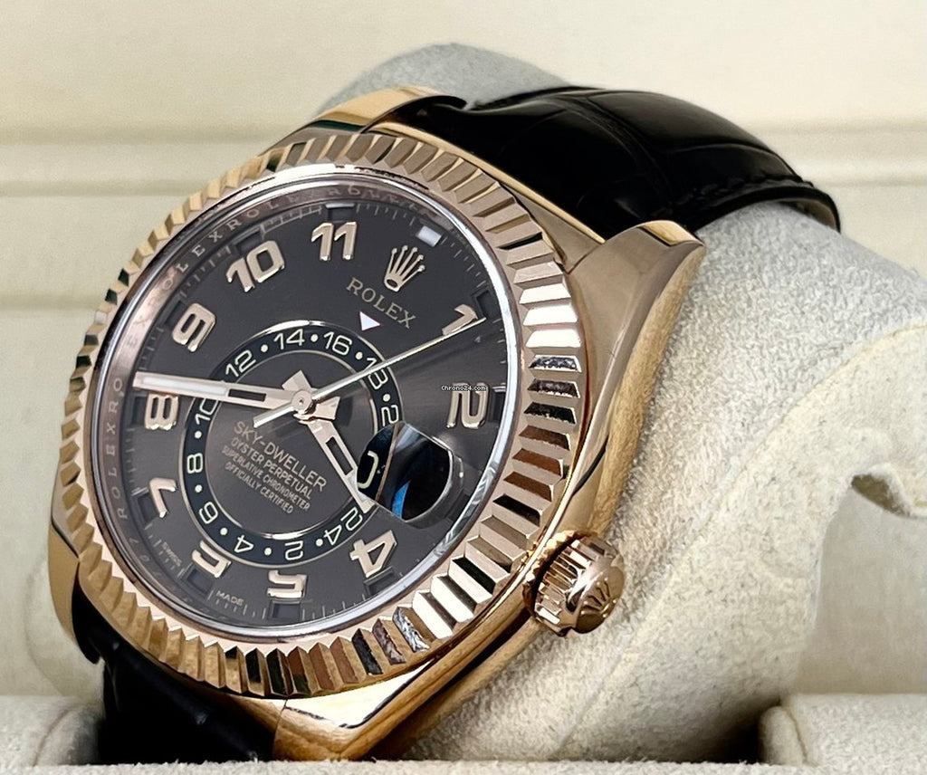 Sky-Dweller Schokoladenfarbenes Zifferblatt, 18K Roségold, Full Set, 2015