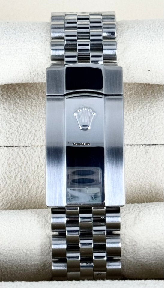 Datejust 36 blaues Stick-Zifferblatt, Jubilé-Band, 18K Weißgoldlünette