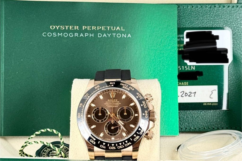 Daytona schokoladenfarbenes Zifferblatt, 18K Roségold, neu, 2021