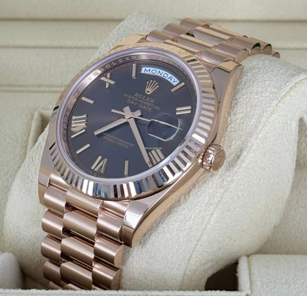 Day-Date 40 römisches schokoladenfarbenes Zifferblatt, Roségold