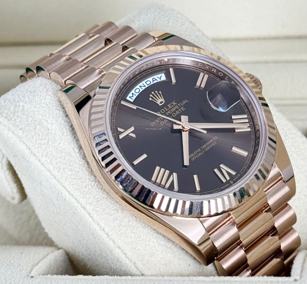 Day-Date 40 römisches schokoladenfarbenes Zifferblatt, Roségold