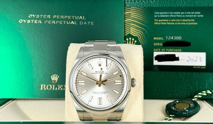 Oyster Perpetual 41 Grey Gold numbers 2023 NEW b&P