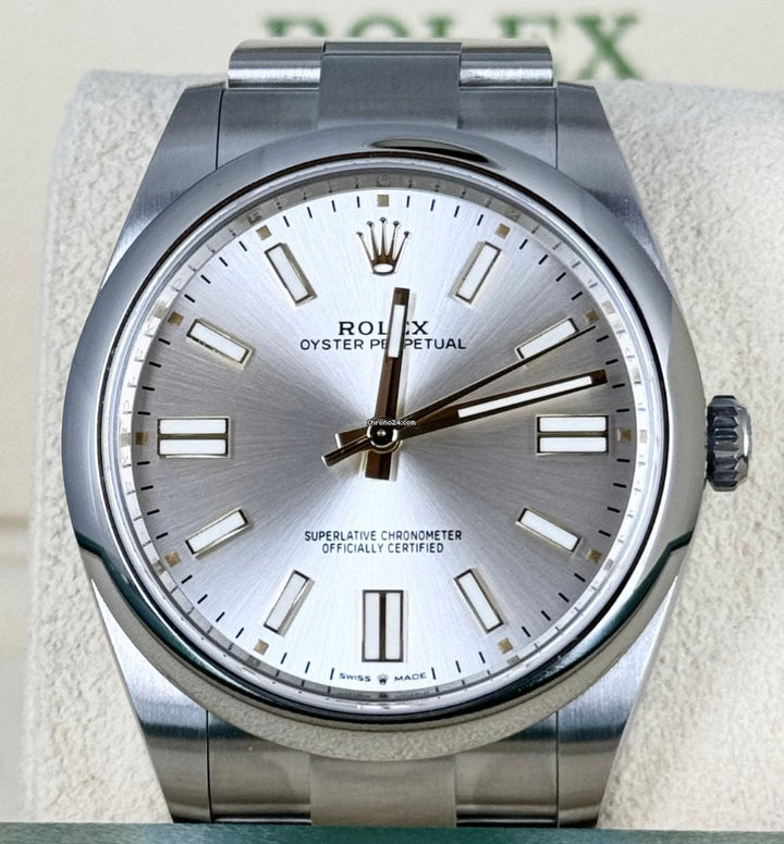 Oyster Perpetual 41 Grey Gold numbers 2023 NEW b&P