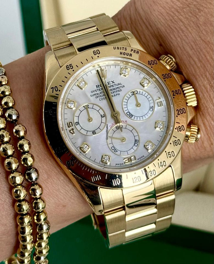 Daytona YELLOW GOLD 18K FULL SET MOP DIAMONDS DIAL