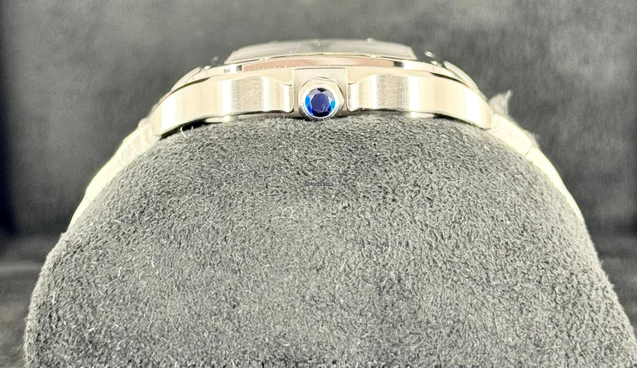 Santos de Cartier blaues Zifferblatt, nur Box und Karte
