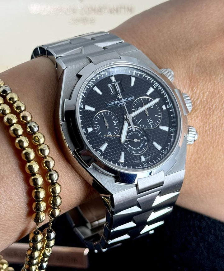 Vacheron Constantin Overseas Chronograph Certified Black Dial B&P.