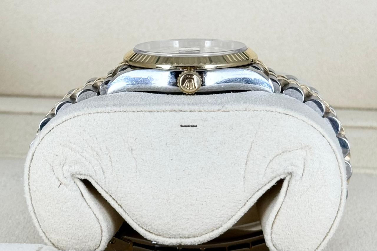 Datejust 31 mit werksseitigem Diamant-Zifferblatt, Stahl und 18K Gold, Komplettset