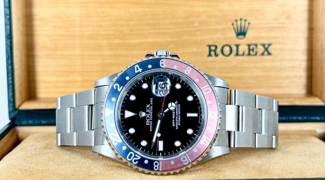 GMT-Master II Certified Pepsi Very Beautiful Condition no Stretch 1994 B&P