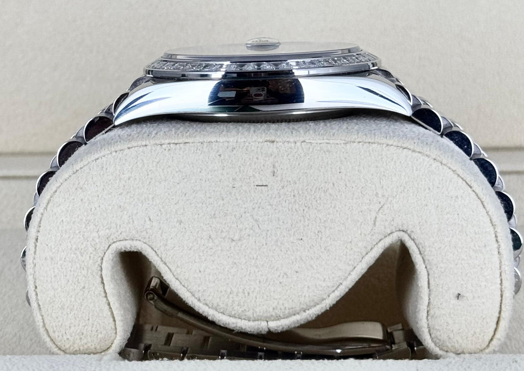 Day-Date 40 Platin mit Princess-Cut-Diamanten, vollständig ab Werk besetzt, 2022, neuwertig