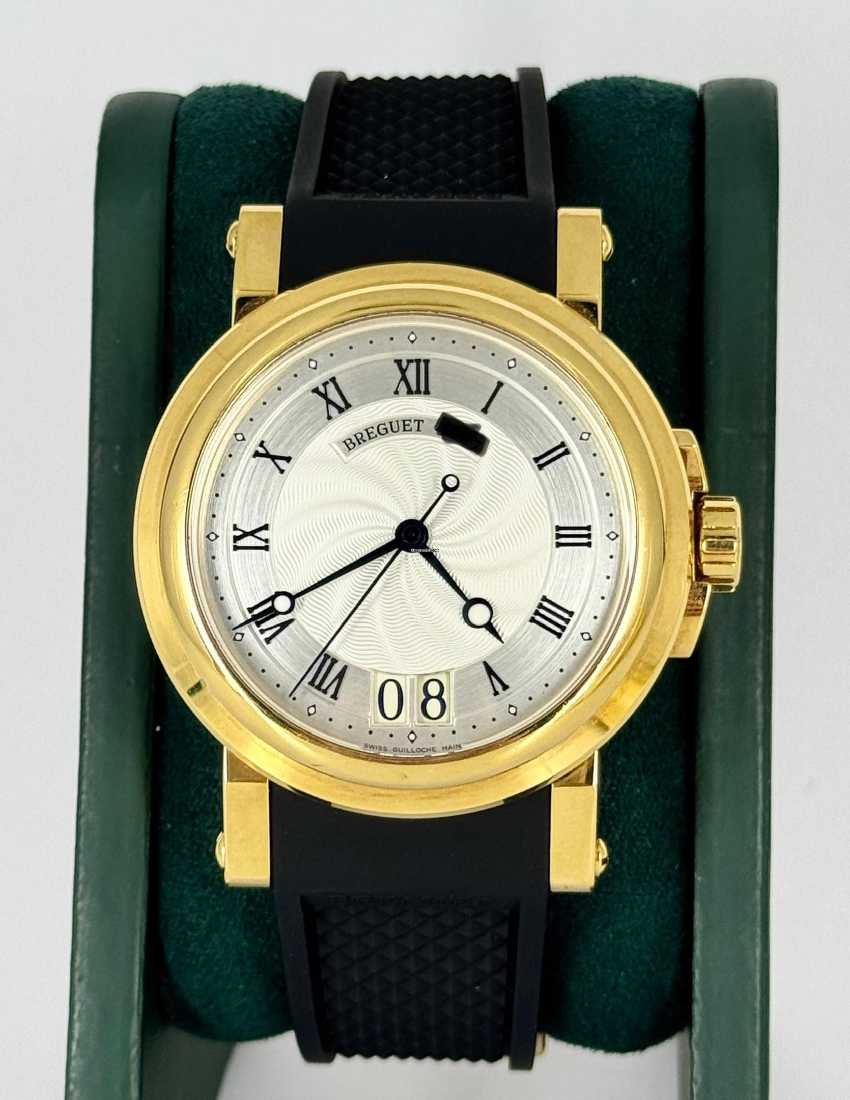 Marine Big Date, Marine Gelbgold mit Papieren (neues Armband)