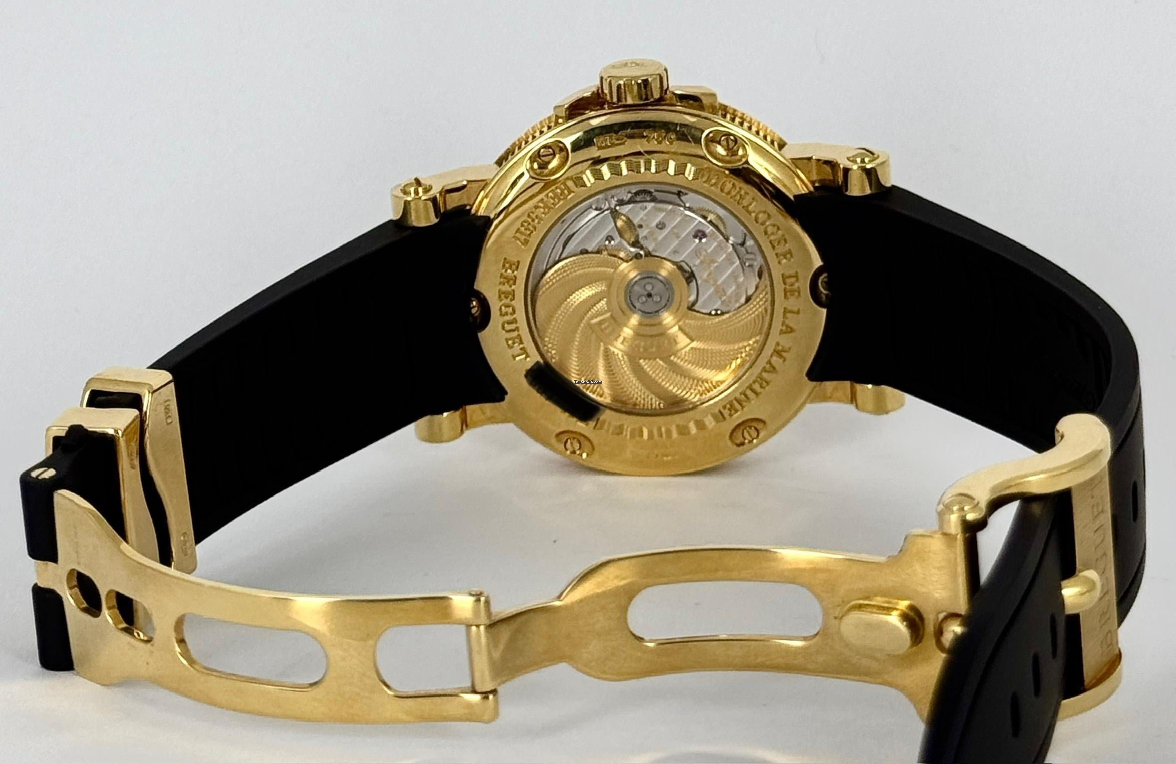 Marine Big Date, Marine Gelbgold mit Papieren (neues Armband)