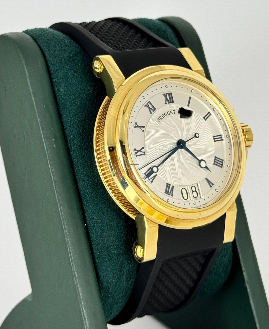 Marine Big Date, Marine Gelbgold mit Papieren (neues Armband)