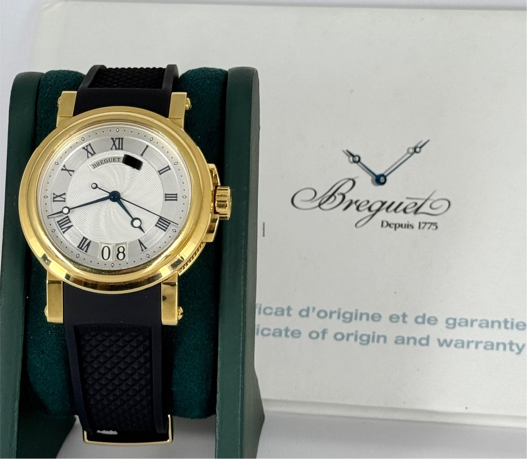 Marine Big Date, Marine Gelbgold mit Papieren (neues Armband)