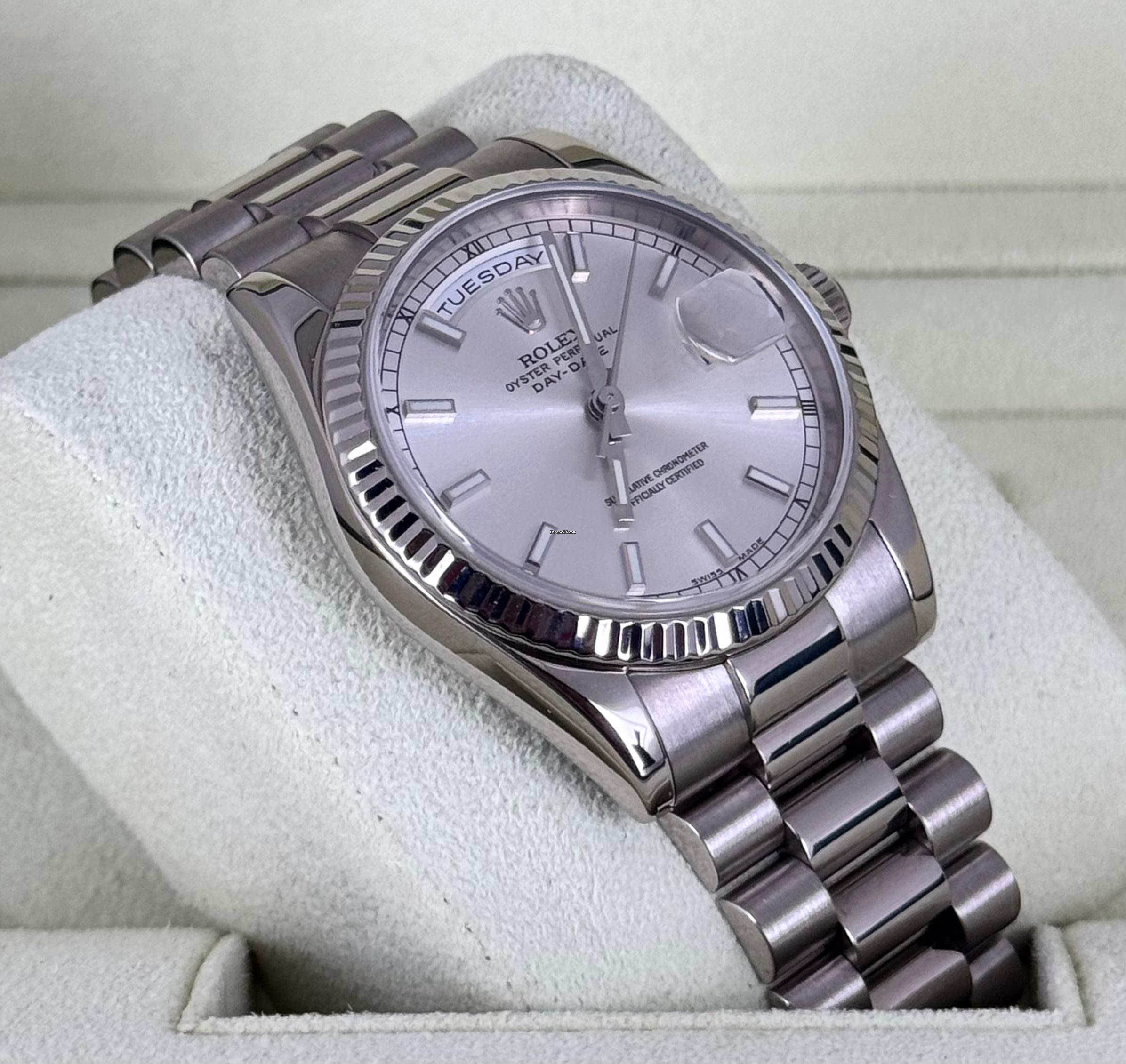Rolex Day-Date 36 Weißgold President 2006 Komplettset