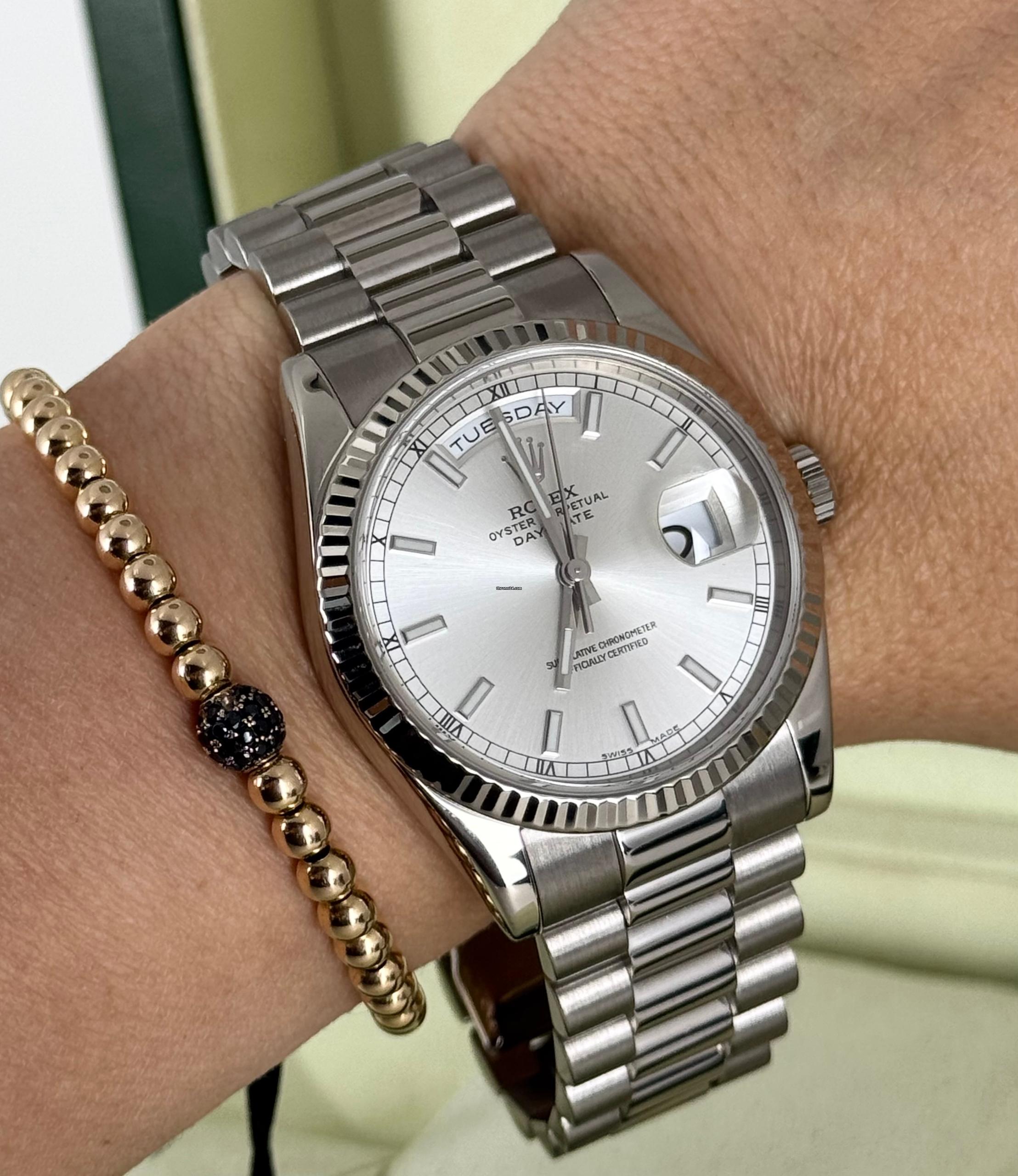 Rolex Day-Date 36 Weißgold President 2006 Komplettset