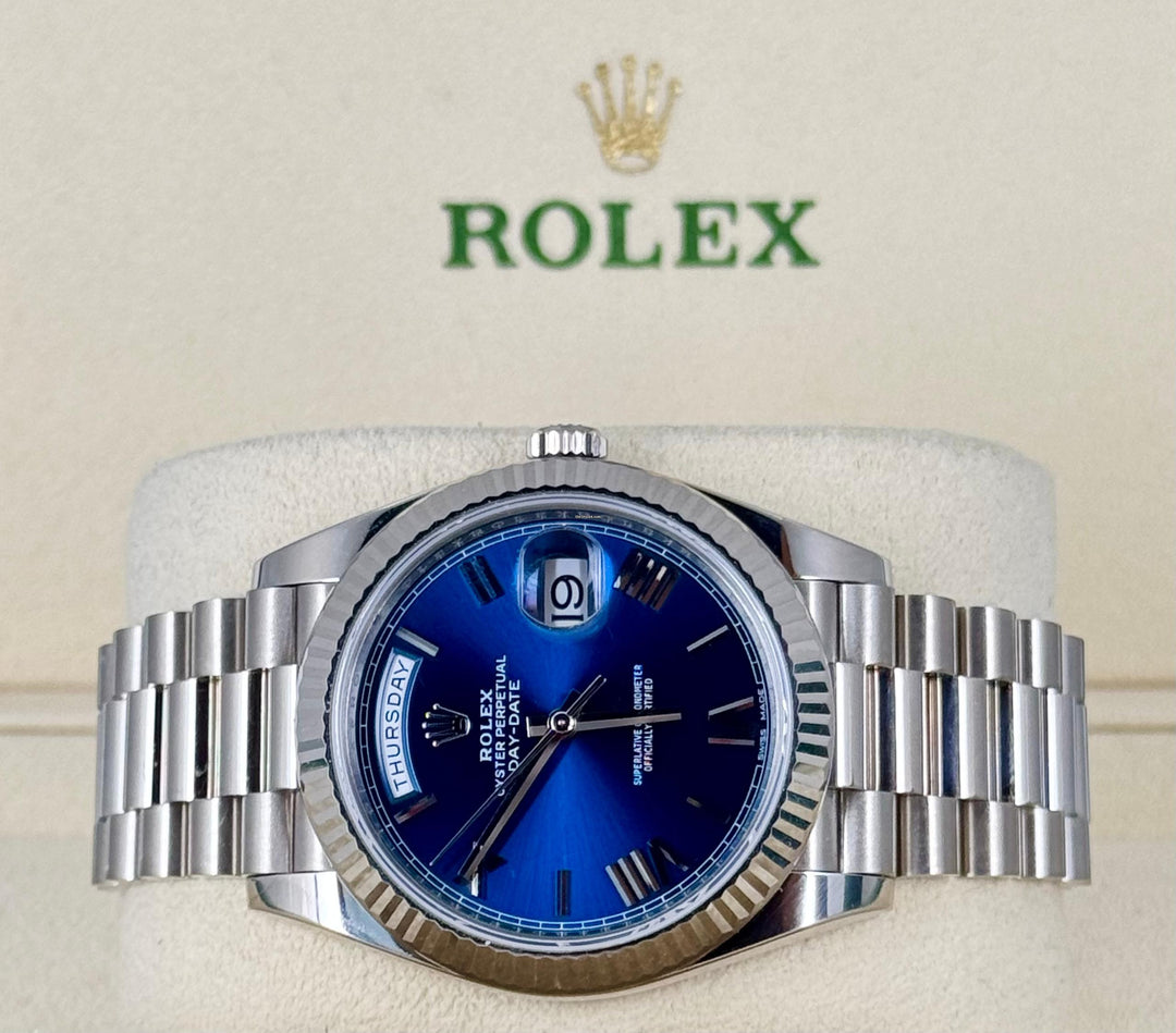 Rolex Day-Date 40 Blue Dial 2019 Full Set EU Papers