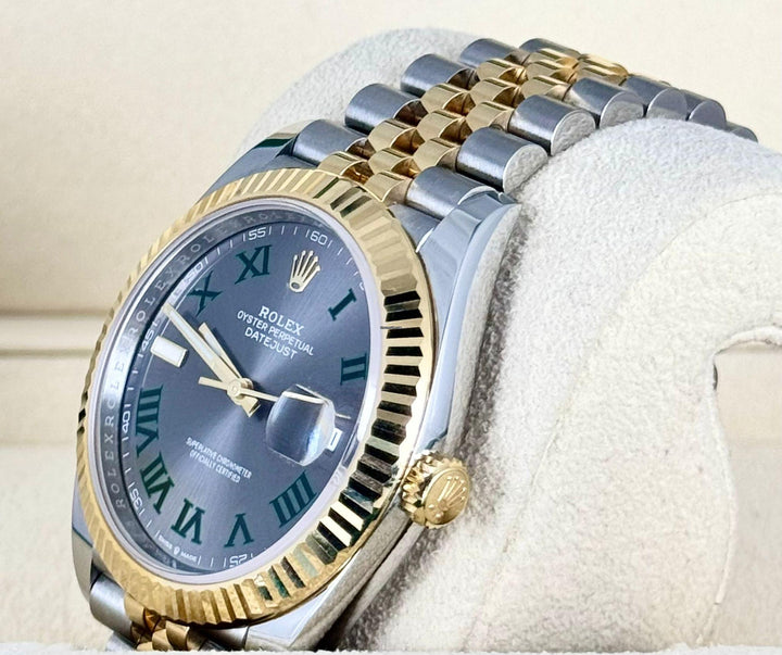 Rolex Datejust 41 Steel and Gold 41 mm Full Set Like New Wimbeldon Dial Jubille 18K