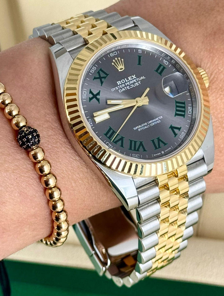 Rolex Datejust 41 Steel and Gold 41 mm Full Set Like New Wimbeldon Dial Jubille 18K