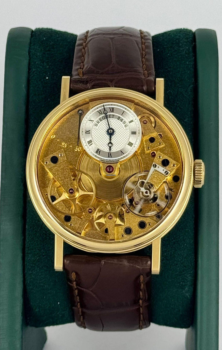 Breguet Tradition Certified 7020 BA Tradition Skeleton 18k Yellow Gold with Original Papers Like New