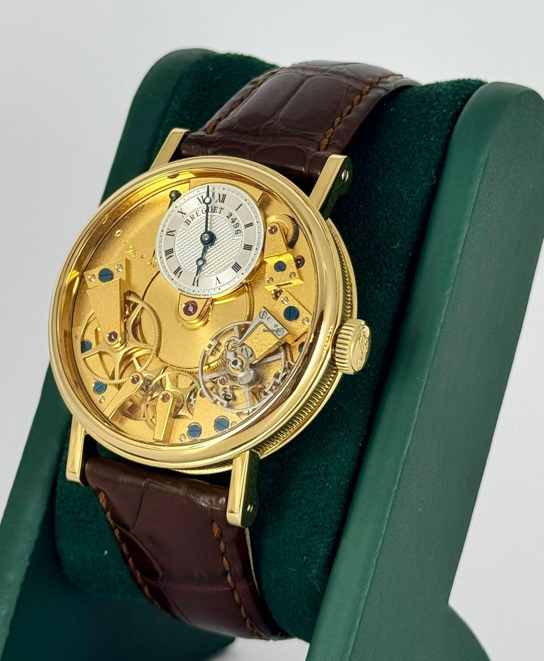 Breguet Tradition Certified 7020 BA Tradition Skeleton 18k Yellow Gold with Original Papers Like New