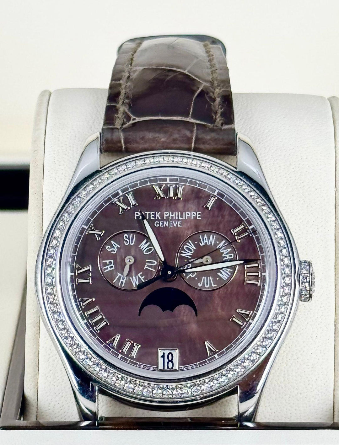 Patek Philippe Annual Calendar Complications Annual Calendar Factory Diamonds MOP dial Box and Papers