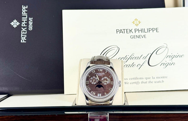 Patek Philippe Annual Calendar Complications Annual Calendar Factory Diamonds MOP dial Box and Papers