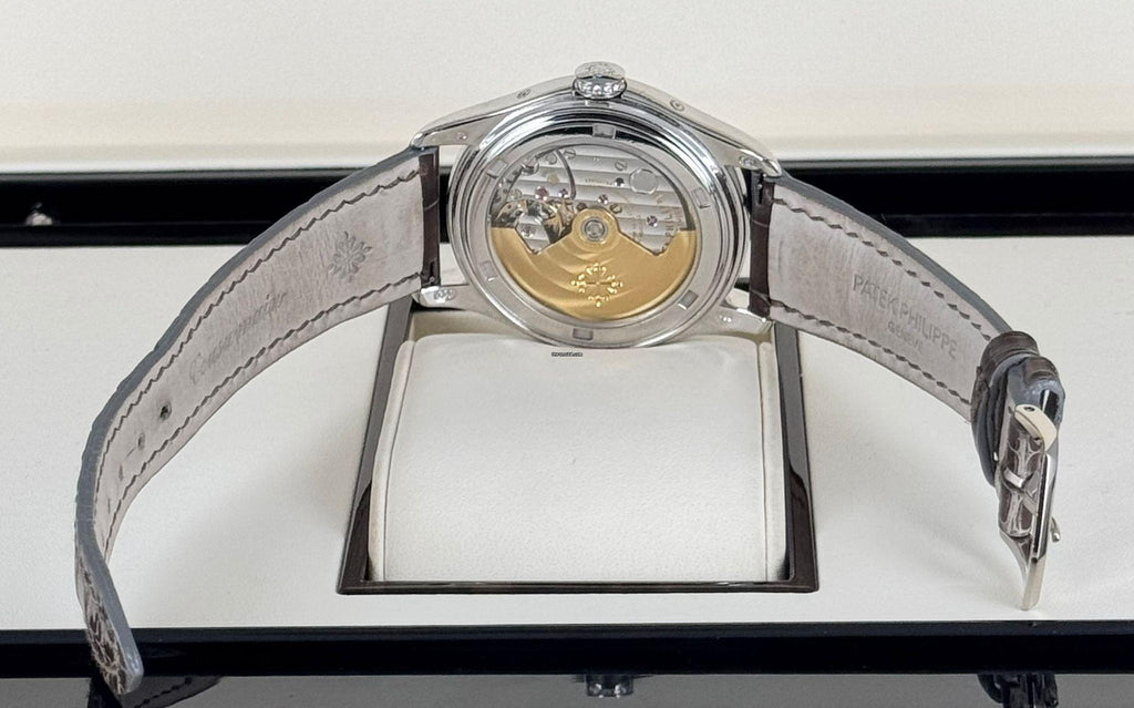 Patek Philippe Annual Calendar Komplikationen Jahreskalender Werksdiamanten Perlmutt-Zifferblatt Box und Papiere