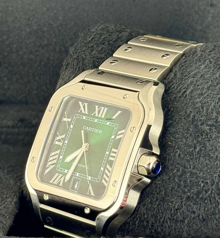 Santos Large Green Dial NEW Full Set