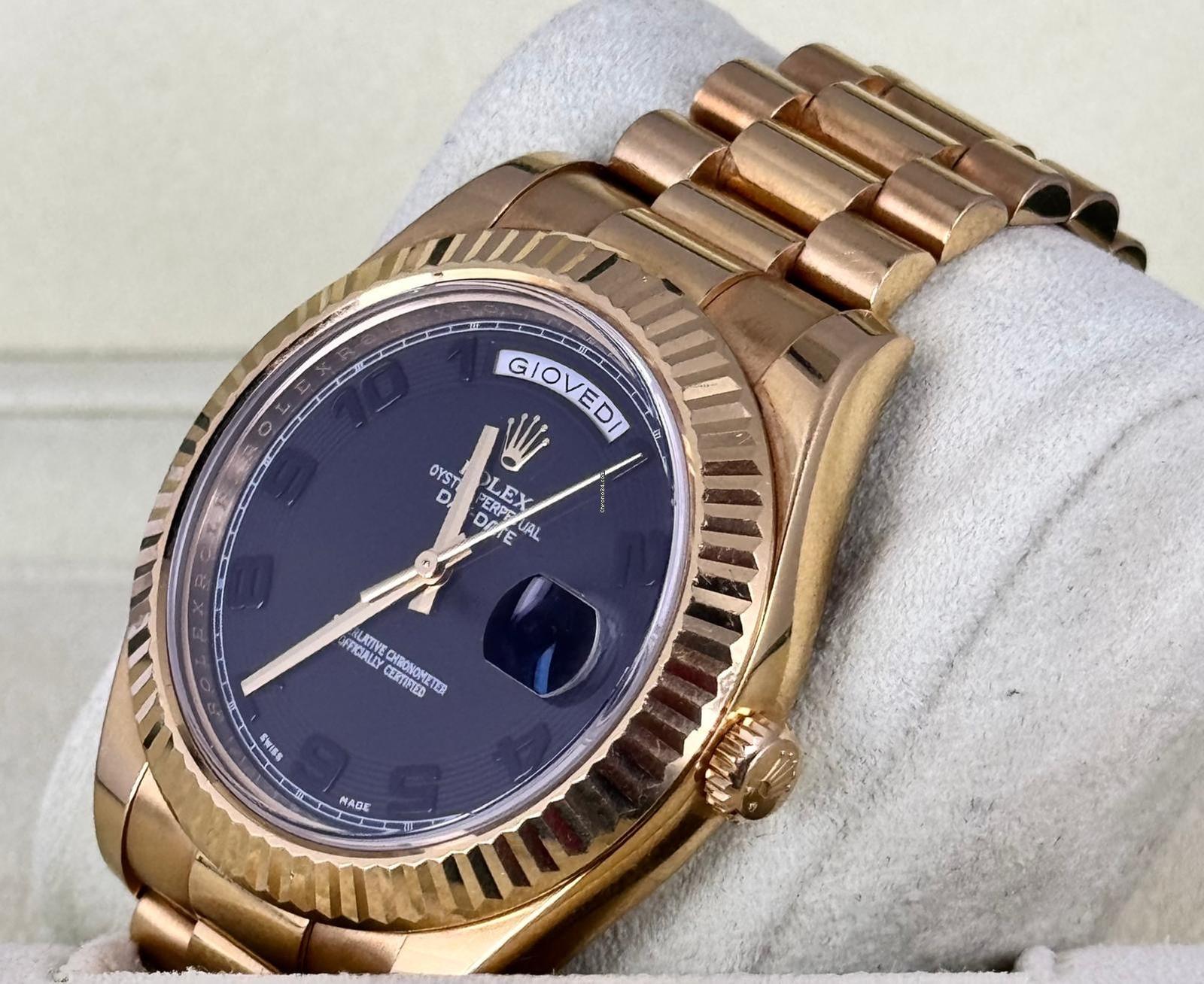 Day-Date II 41 mm Box & Papiere Wie neu Unpoliert