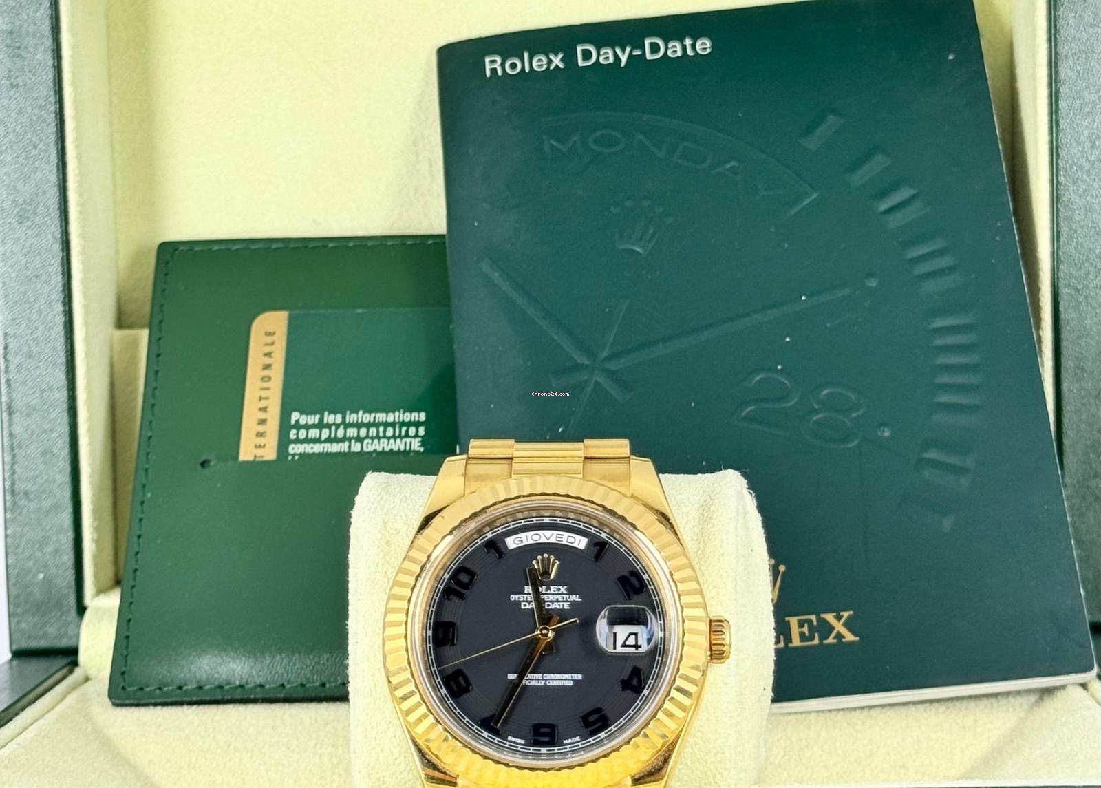 Day-Date II 41 mm Box & Papiere Wie neu Unpoliert