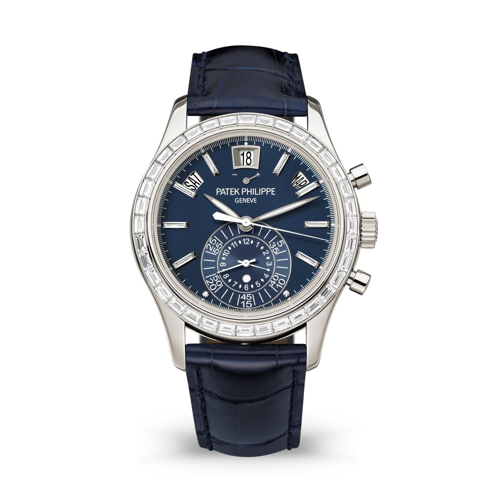 Komplikationen Flyback-Chronograph Jahreskalender mit Diamanten