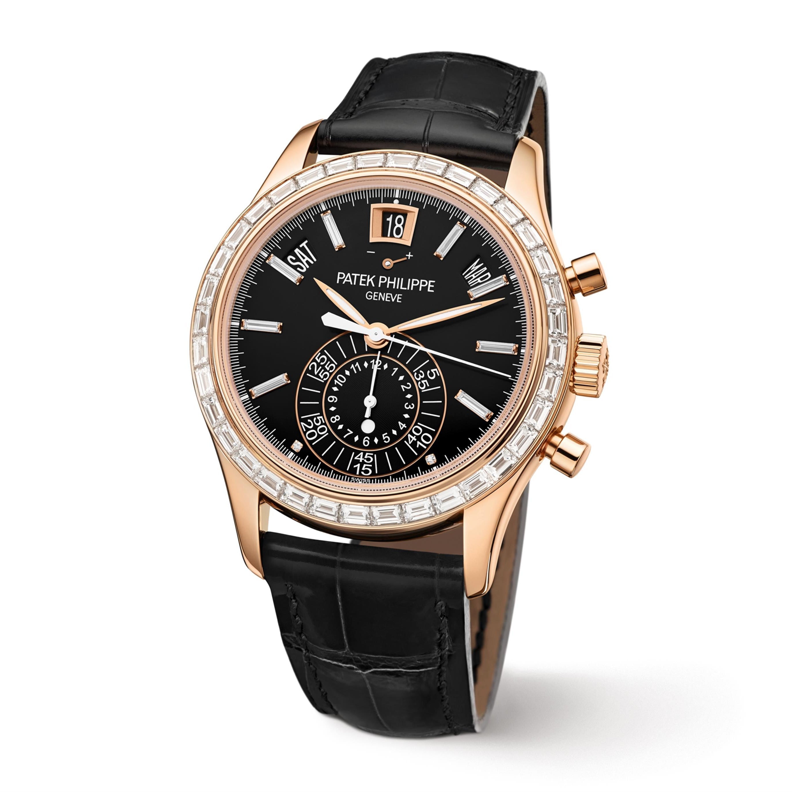 Komplikationen Flyback-Chronograph Jahreskalender mit Diamanten