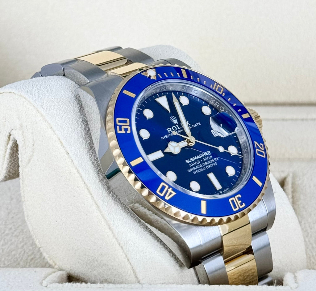 Submariner Stahl Gelbgold 41 mm „Bluesy“, neu