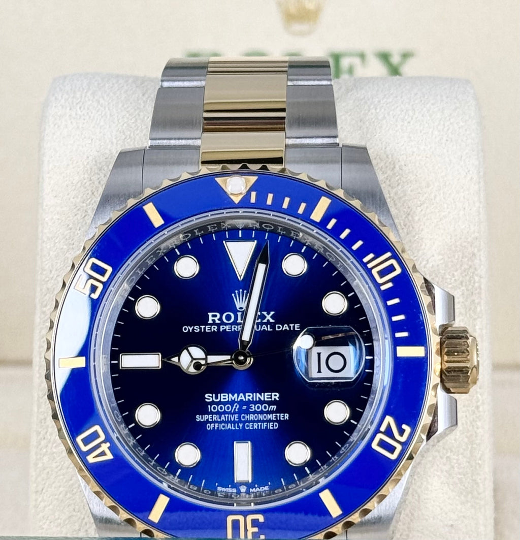 Submariner Stahl Gelbgold 41 mm „Bluesy“, neu
