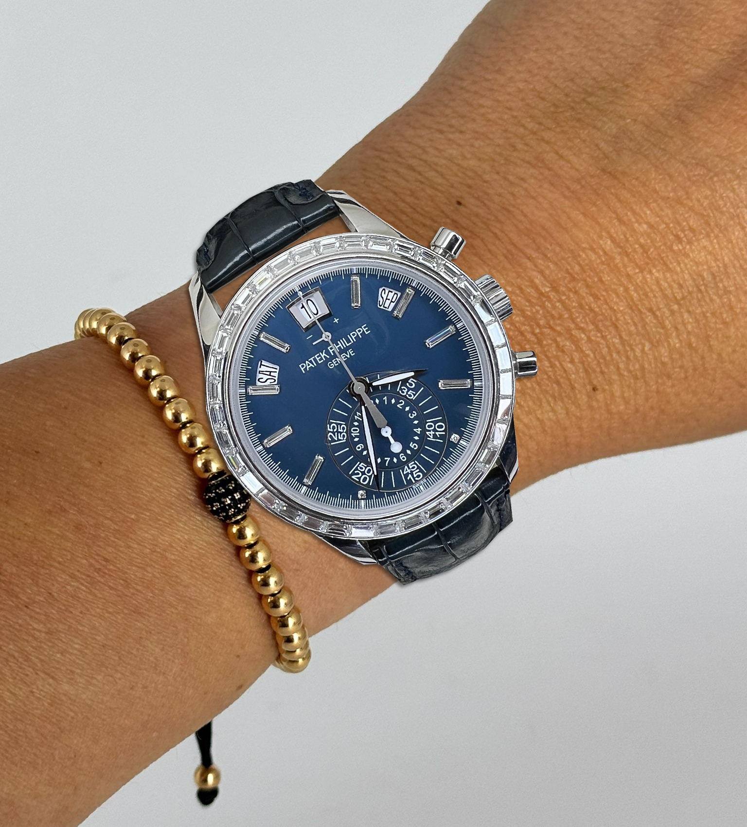 Komplikationen Flyback-Chronograph Jahreskalender mit Diamanten