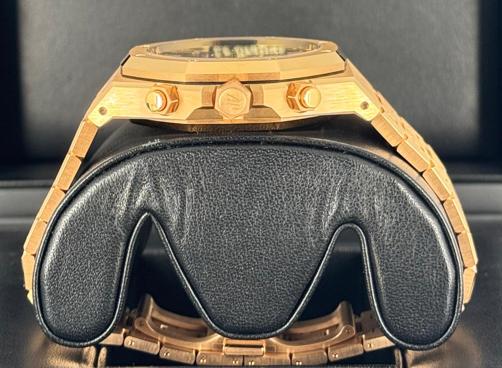 Audemars Piguet Royal Oak Chronograph Roségold 18k Blaues Zifferblatt Neu 2024
