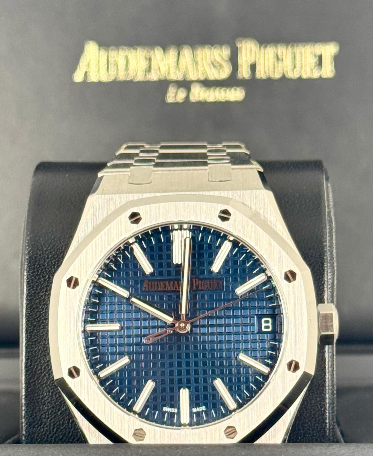 Audemars Piguet Royal Oak 41 mm 2024 Blaues Zifferblatt Neu