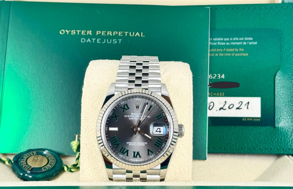 Rolex Datejust 36 Zertifiziert 18K Weißgoldlünette nach vollständigem Service 2021 Wie neu