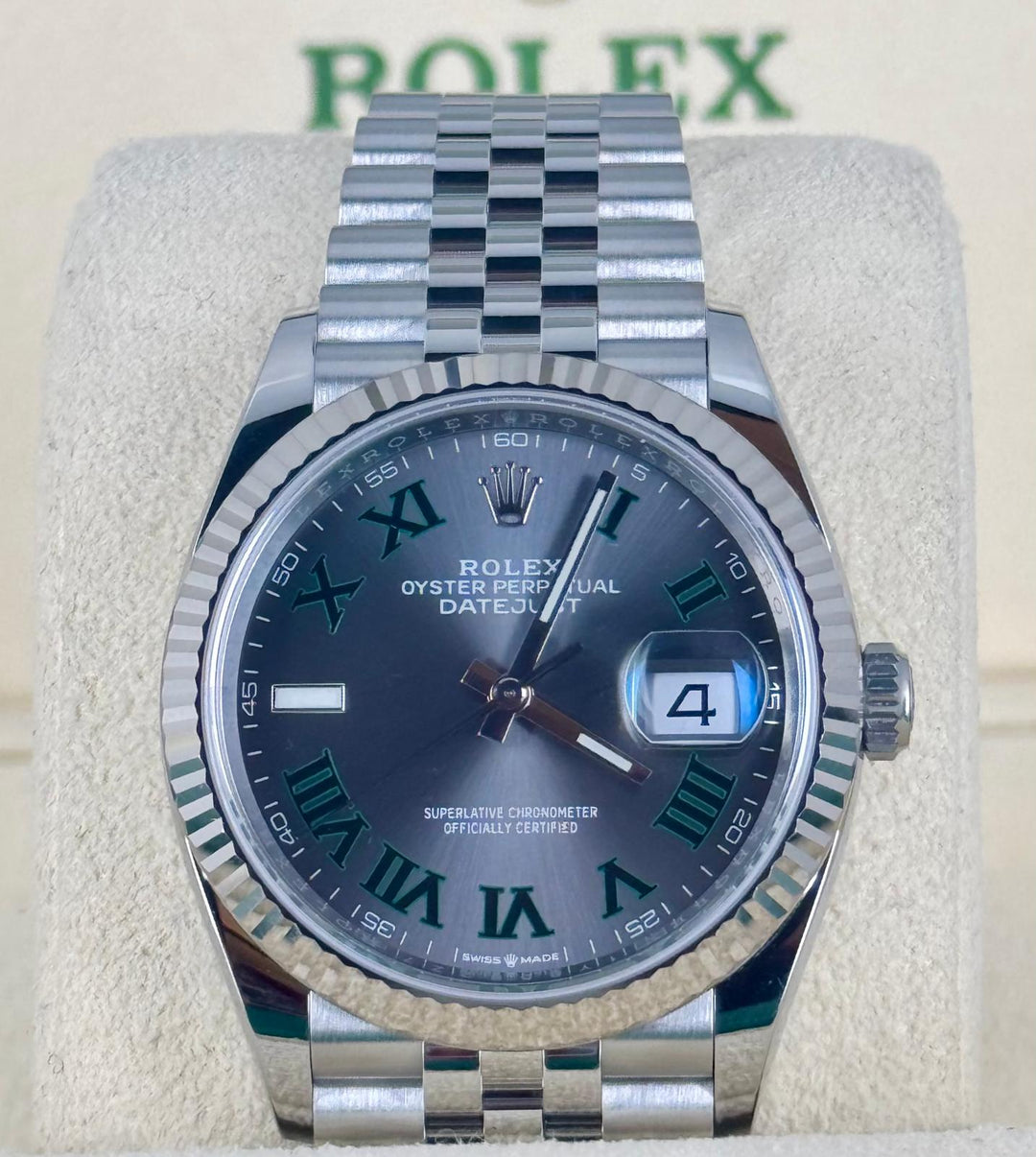 Rolex Datejust 36 Certified 18K white Gold Bezel after full service 2021 Like New