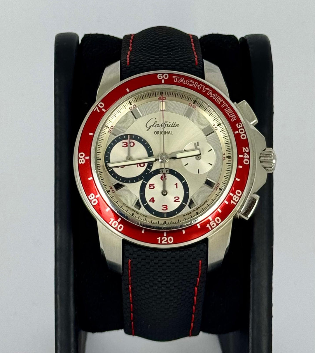 Glashütte Original Sport Evolution Chronograph Red New Strap Fully serviced