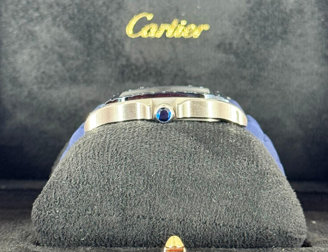 Cartier Santos De Cartier 11/2024 NEW Large Dial Blue Ceramic Beze